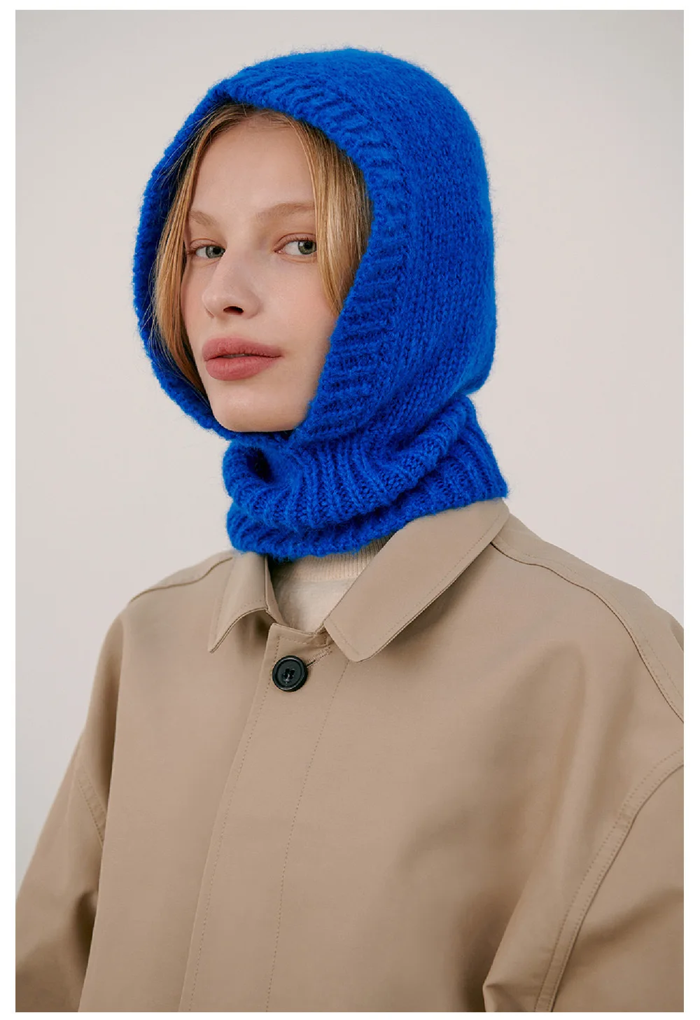 20 % Wolle Strickmützen Winterwärmer Unisex Kapuzenmütze Halskragen Schal Mütze für Männer und Frauen Ski Beanie Hüte Kalte Mütze Sturmhaube Mütze – Detail 7