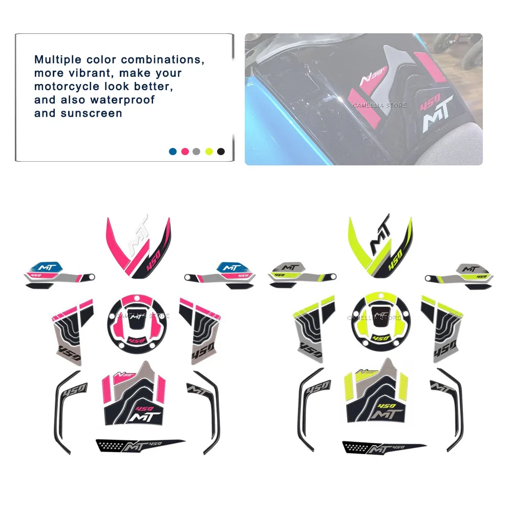 Voor CF MOTO 450 MT2024 Motorfiets Accessoires 3d Epoxy Brandstoftank Sticker Waterdichte Sticker Nieuw Gelanceerd Sticker Set