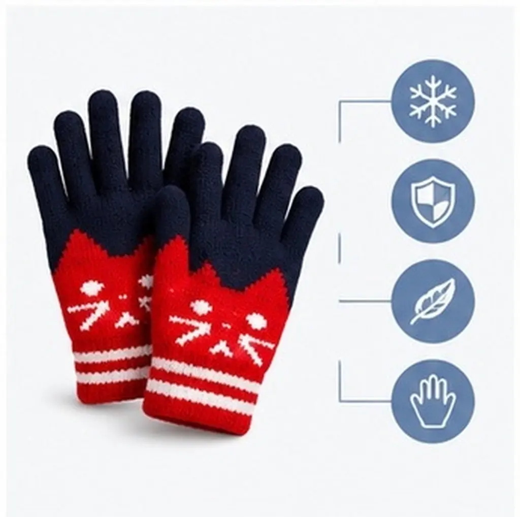 6Pairs Knitted Kids Gloves Winter Warm Stretchy Acrylic Gloves for Outdoor Play Skiing Skating Riding Toddler Children Mittens