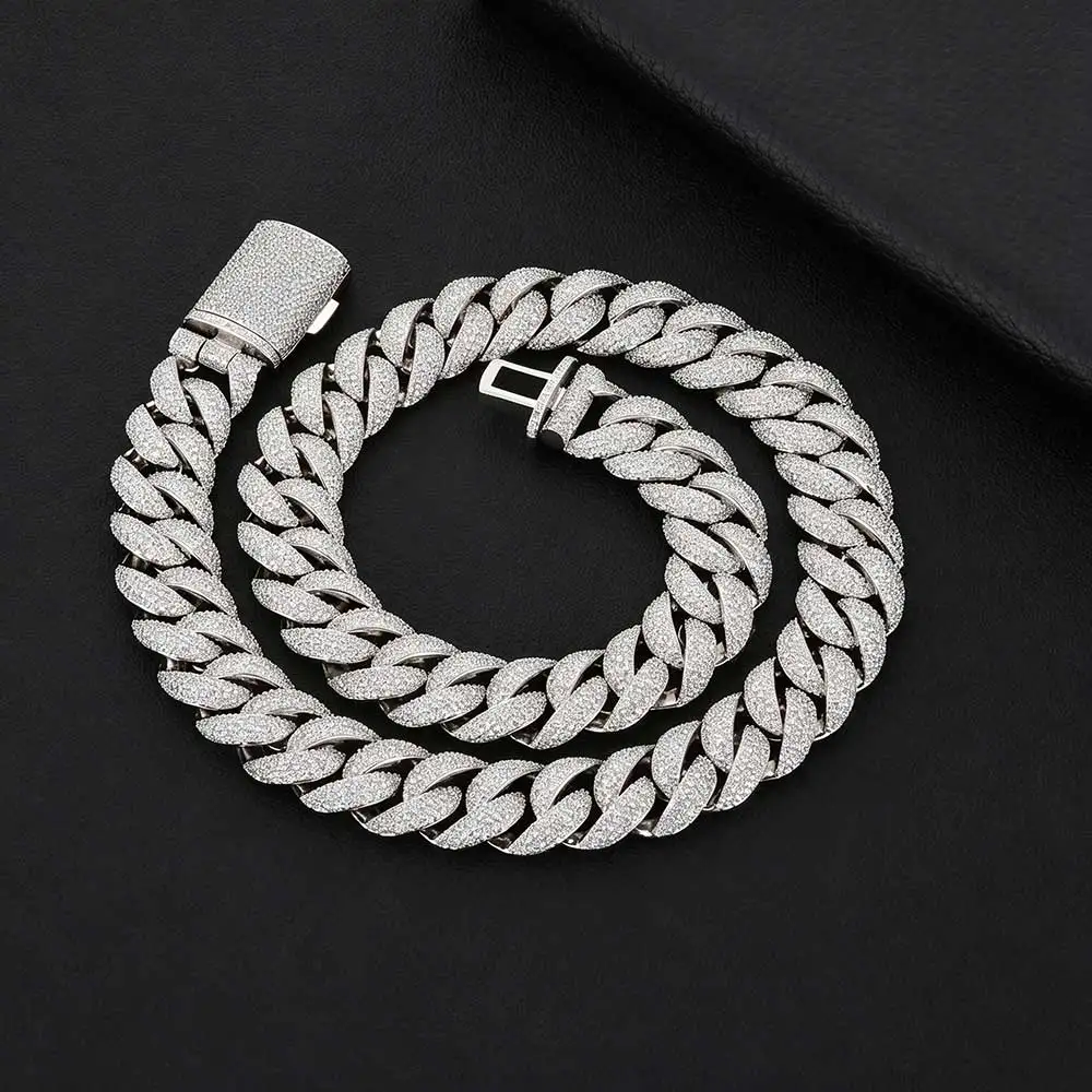 

NY Wholesale 22mm 5 Row Diamond Cuban Link Chain Necklace Gold Plated Full Iced Out Brass Cubic Zirconia Fashion Hip Hop Jewelry
