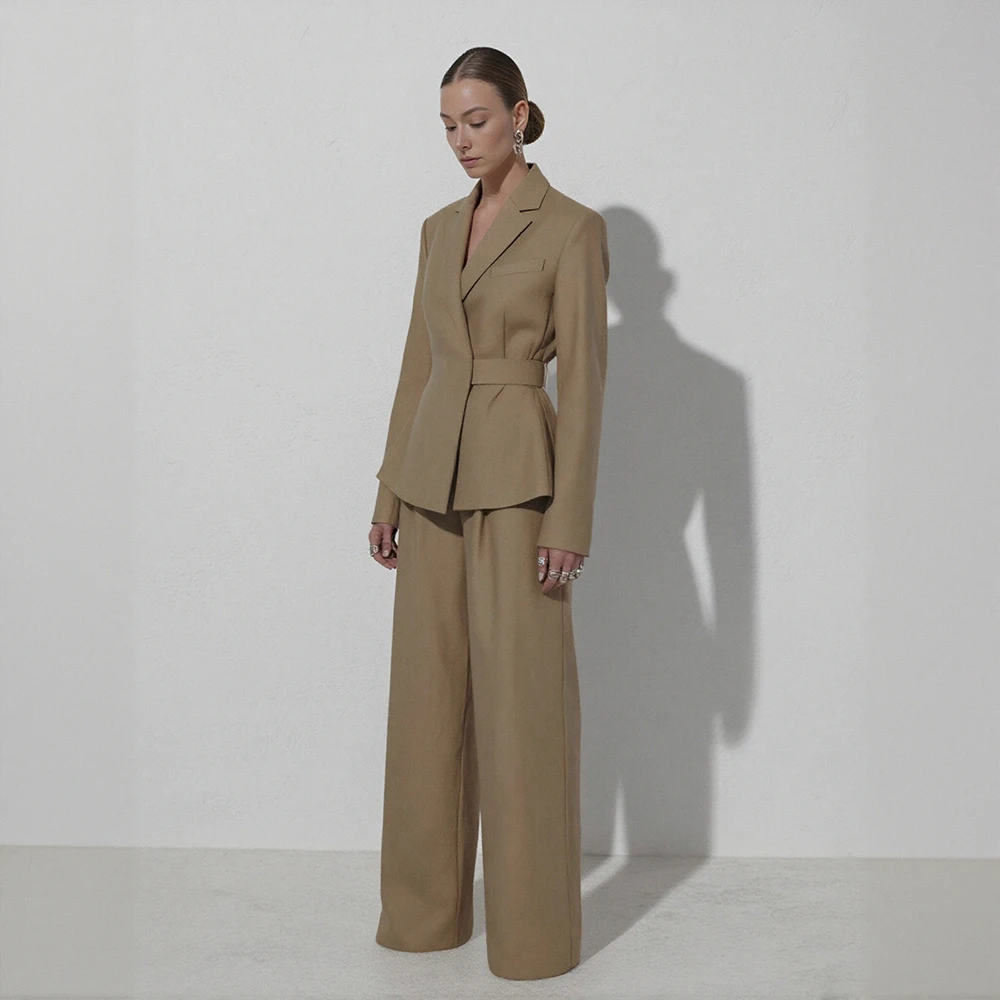 Casual Plus Size Suit Trousers Spring Dress Regular Fit Style Women's Fashion Big Size Set Long Pants Ensemble