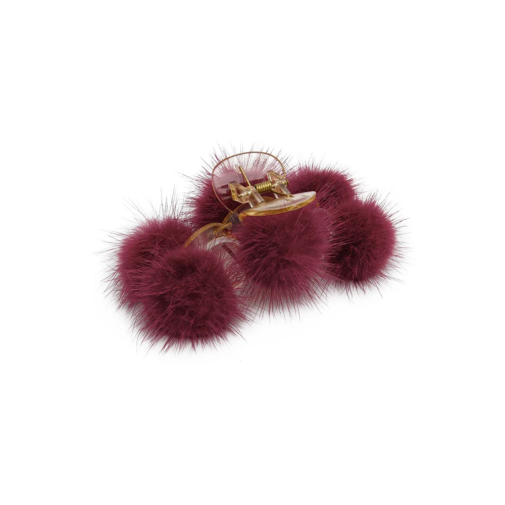 FREE SHIPPING CX-E-25 Pompoms Claws Genuine Mink Fur Hair Accessories