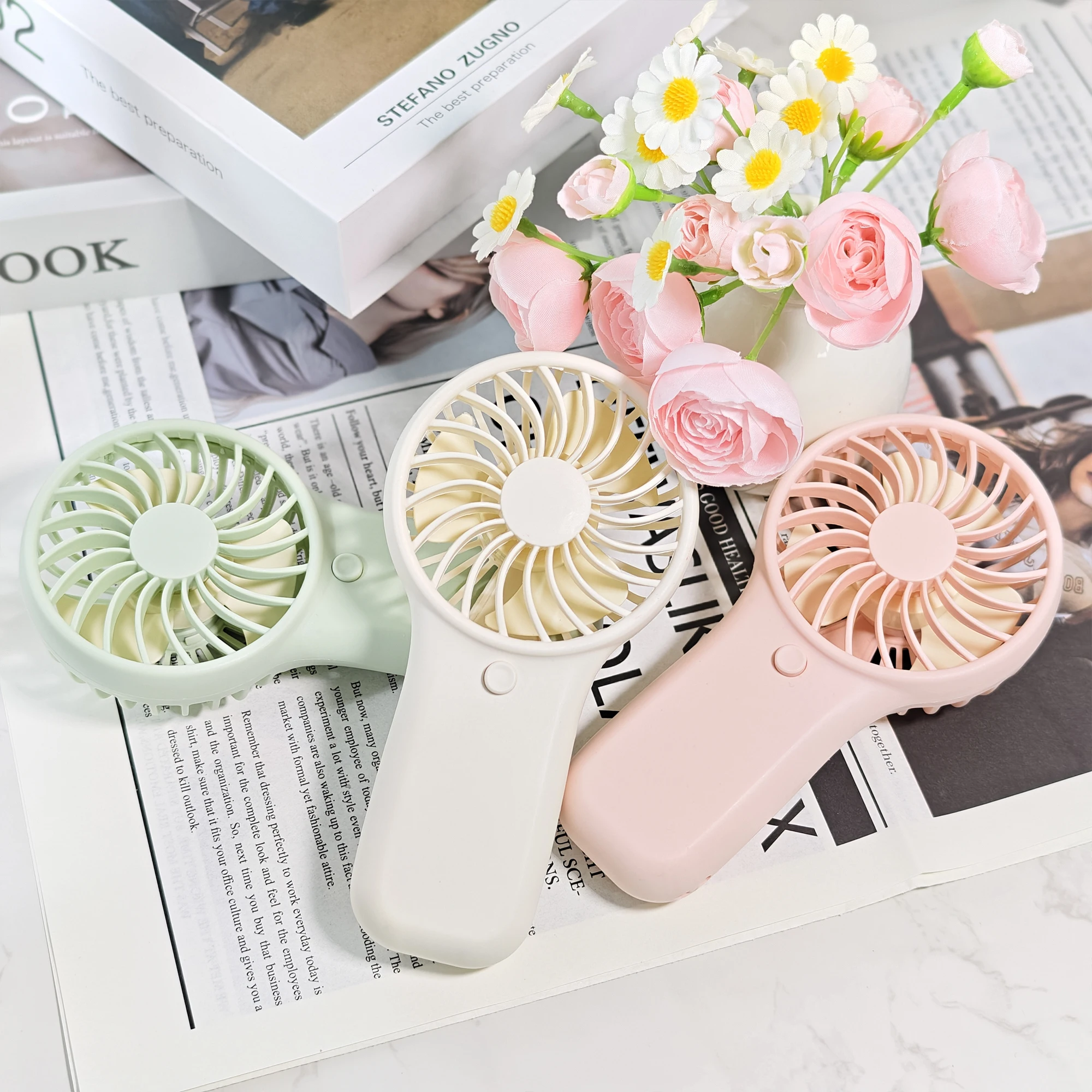 TML281-Portable Handheld Mini Fan - Battery - Operated, Multiple Colors for Summer Cooling