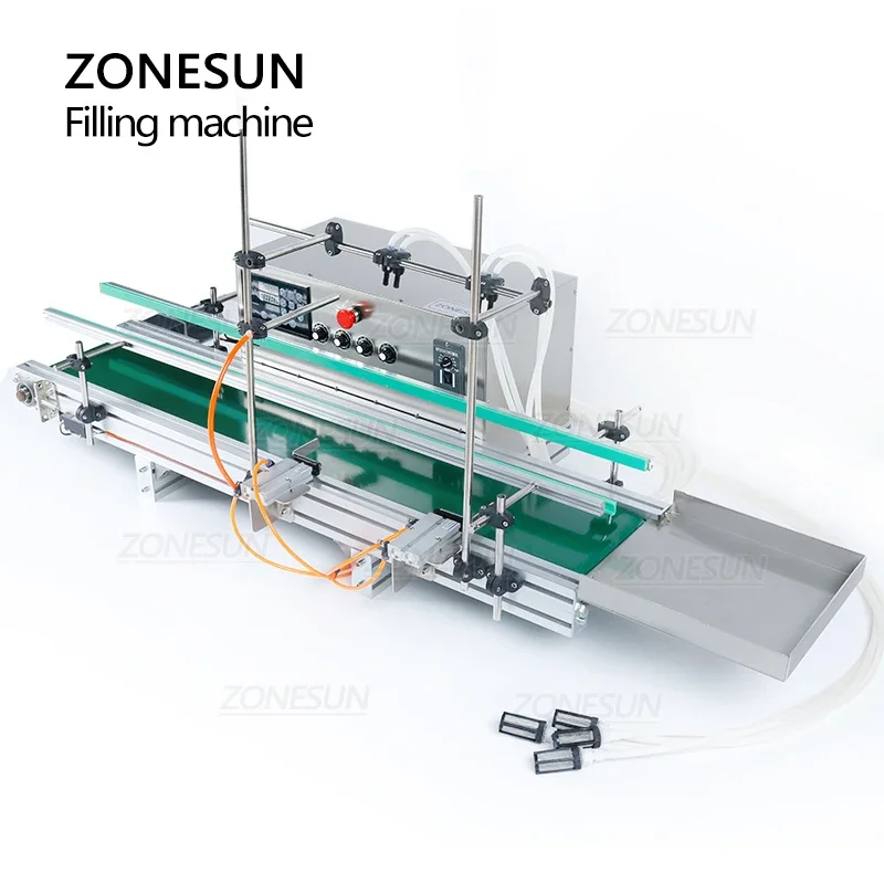

ZONESUN Automatic Heavy Loading Liquid Beverage Juice Edible Oil Filling Machine Water Milk Four Nozzles Filler Big Flow