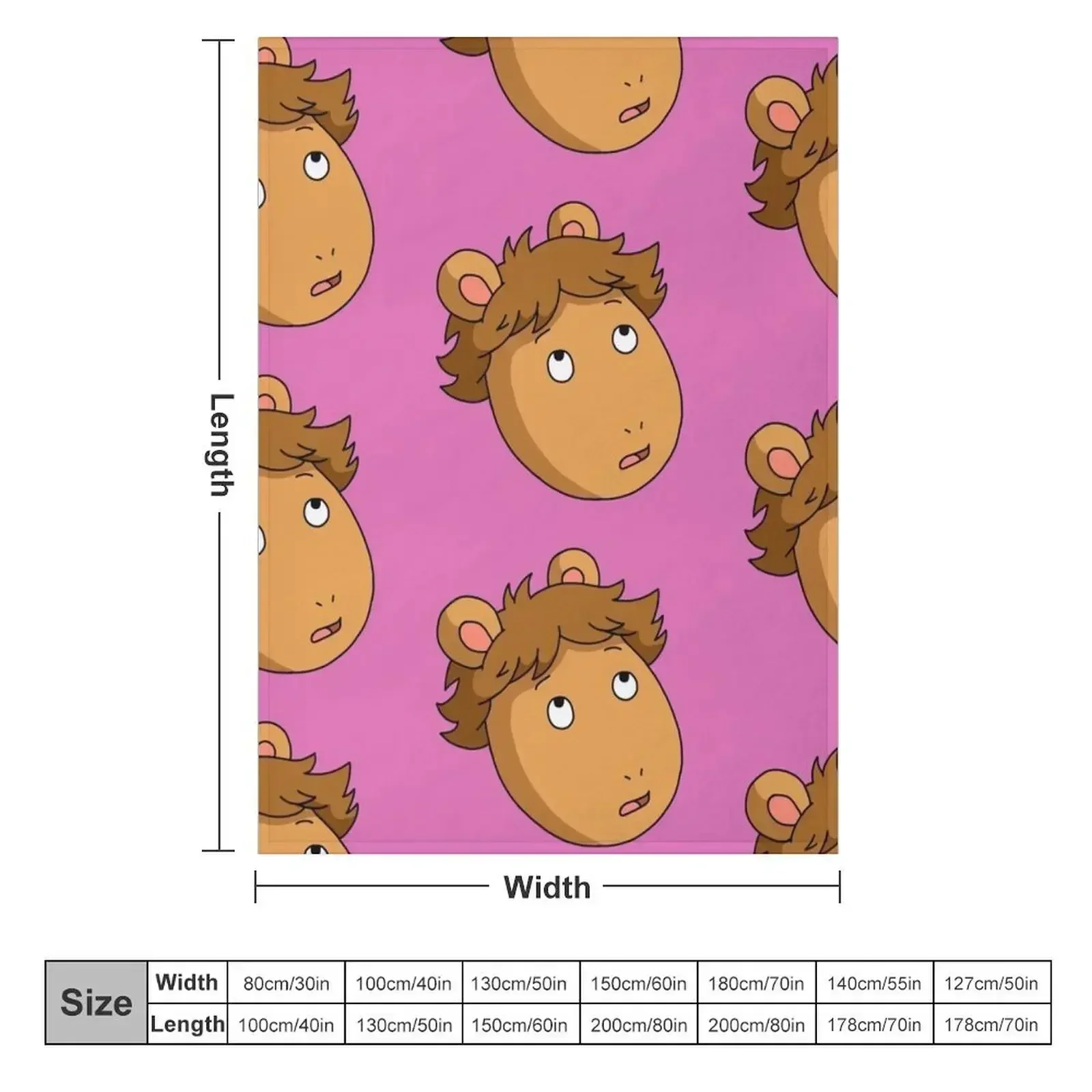 DW from Arthur Looking Up Meme Art Throw Blanket cosplay anime Camping Blankets