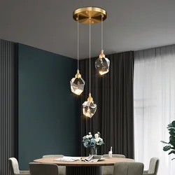 Lampes suspendues en cristal nordique moderne à LED, lustre créatif, lumières pour allée, salon, chambre, entrée, intérieur, décoration de la maison, K9