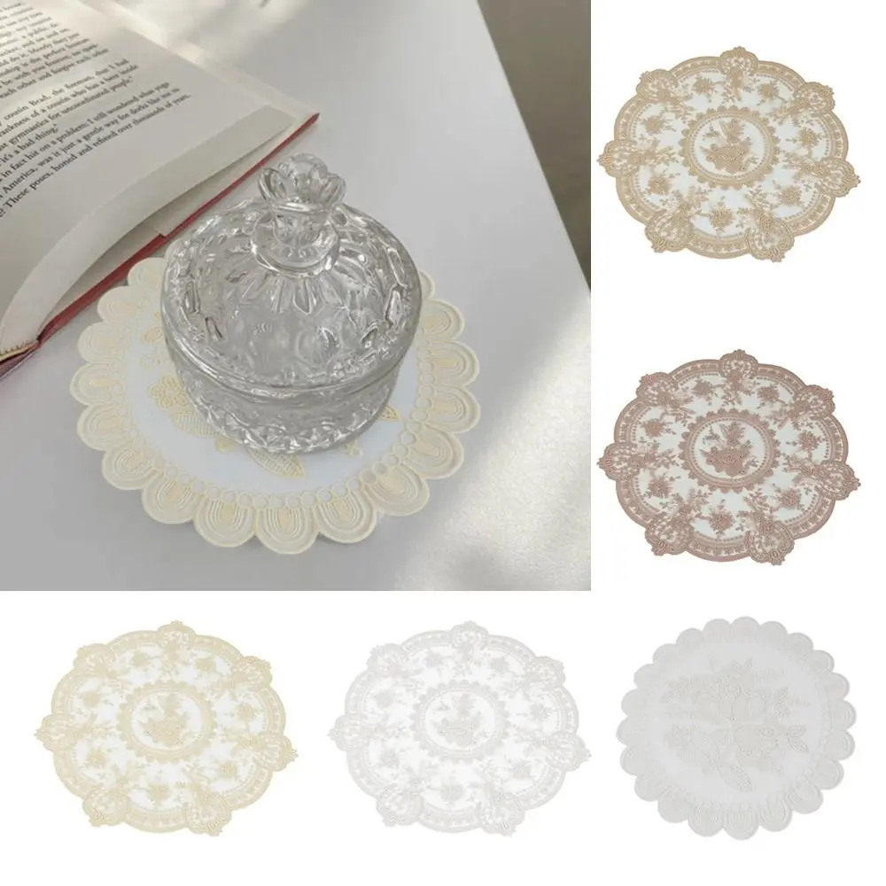 Napkin Lace Embroidered Coaster Party Wedding Home Decorations Photo Prop Insulation Dining Mat French Style Kitchen Accessories