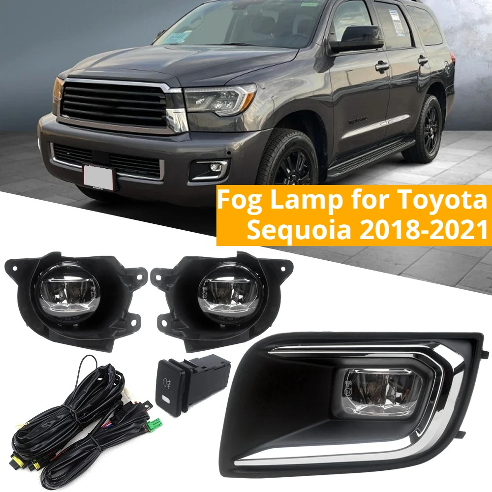 

Front Bumper Fog Lamp Upgrade Kit FOR TOYOTA Sequoia 2018 2019 2020 2021 Version Additional Foglight Set Switch + Wiring