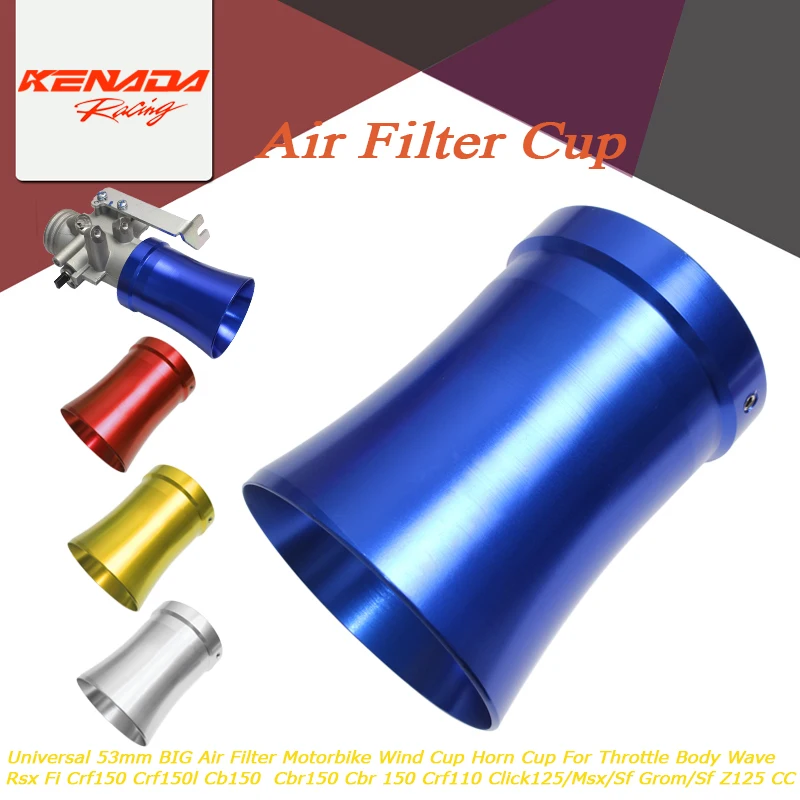 

For Rsx Fi Crf150 Crf150l/110 Cb150 Cbr150 Universal 53mm BIG Air Filter Motorbike Wind Cup Horn Cup