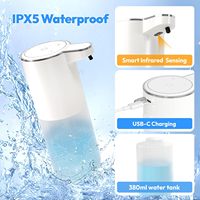 400ML Wall-Mounted or Countertop 4-Levels Adjustable Rechargeable Electric Infrared Automatic Sensor Hand & Dish Soap Dispenser