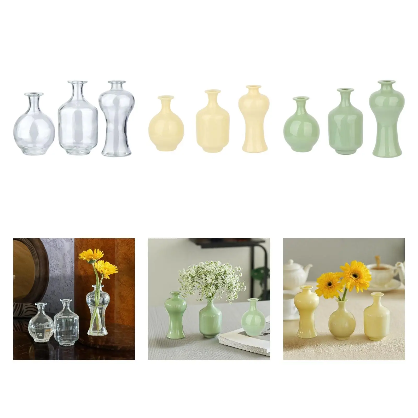 3 Pieces Glass Bud …