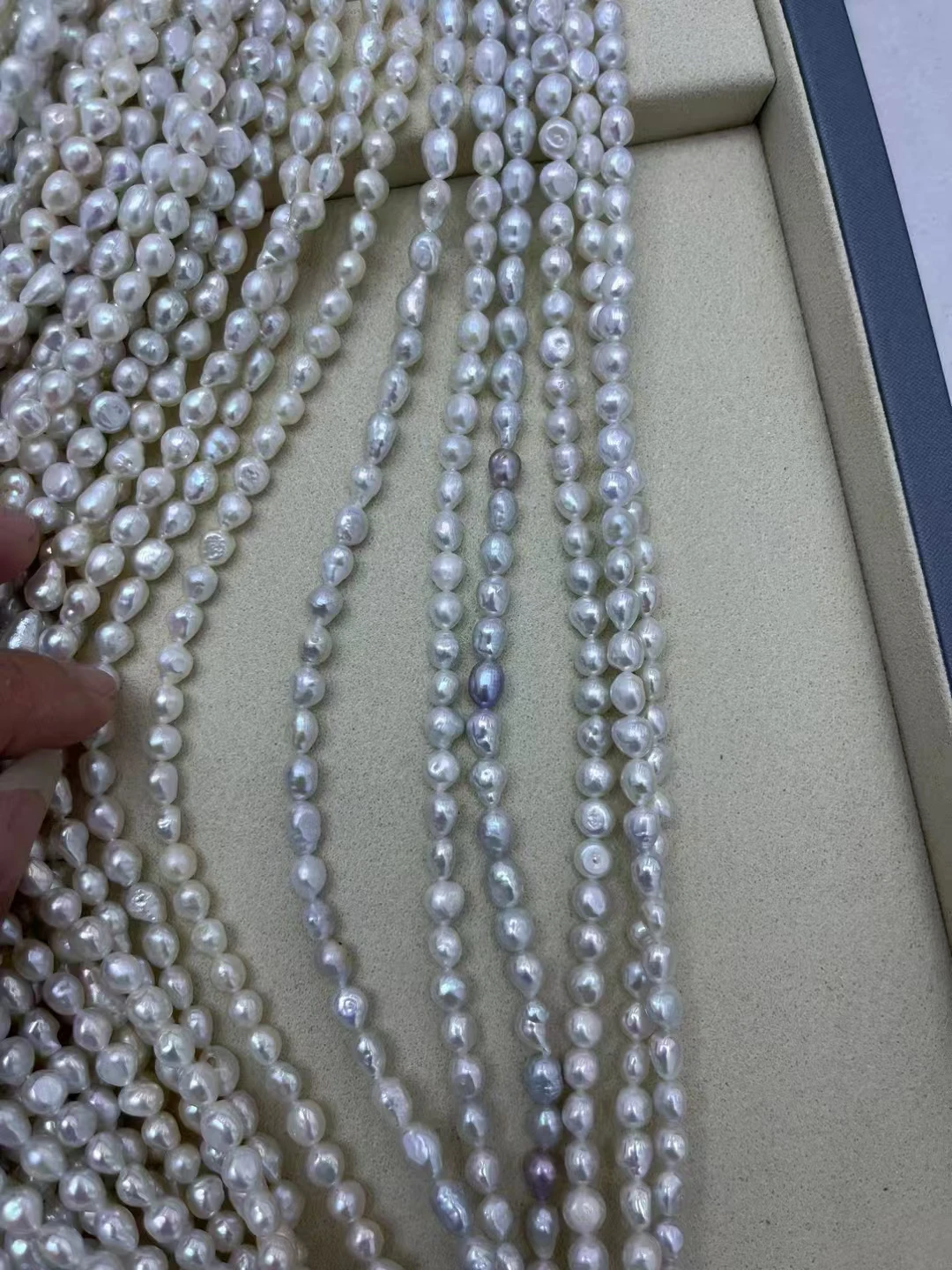 

AA 5-10mm Baroque Natural Fresh water Pearl Beads Akoya White Color Pearls Strand for Jewelry Making Necklace Bracelet 15inch