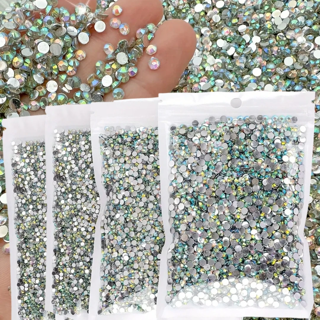 

11240pcs Glitter Rhinestone AB Resin Flatback Strass 2mm-5mm Silver Bottom Rhinestones for DIY Party Crafts Decorations