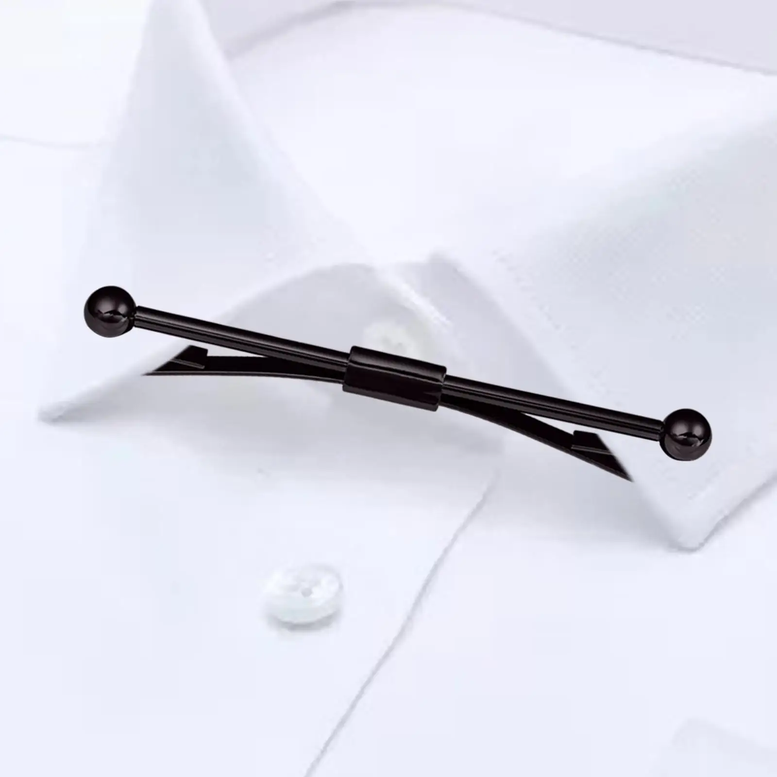 Men\'s Tie Clips Tie Collar Bar Pin Cravat Pin Black Shirt Collar Clip for Gentlemen Shirt Suit Necktie Wedding Business