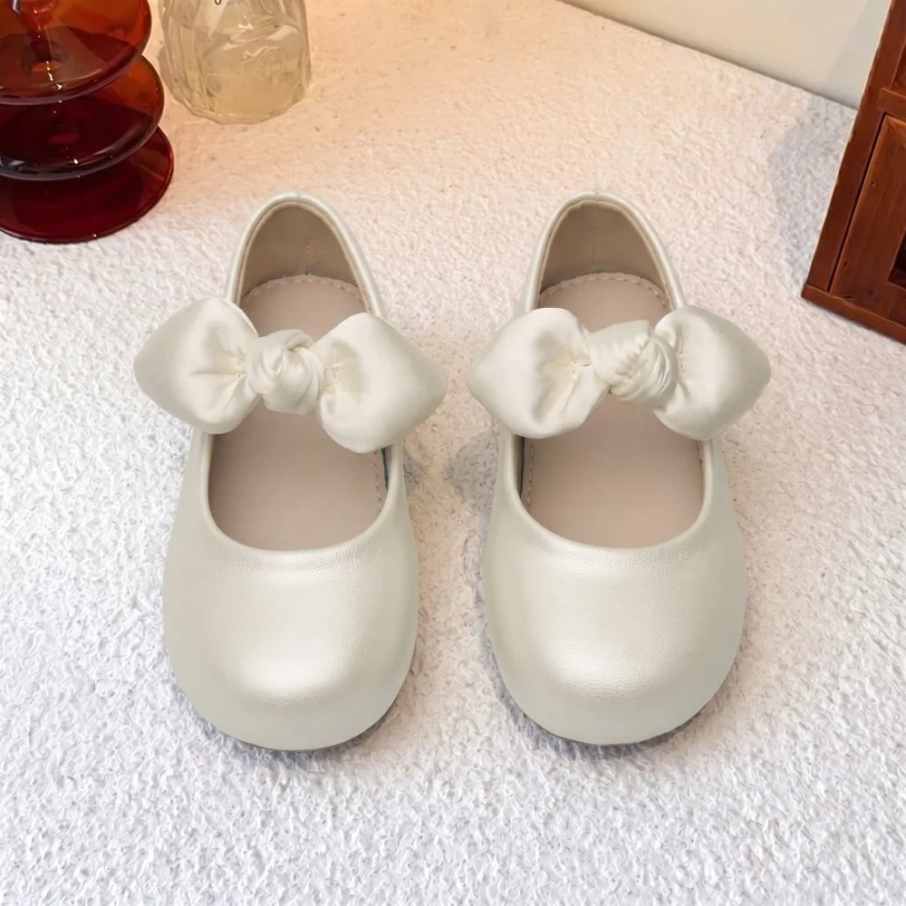 

Kids'Casual Sandals PU Leather Summer Fashion Bow Outdoor Soft Bottom Children Breathable Anti-slip White Pink Shoes Size 18-31