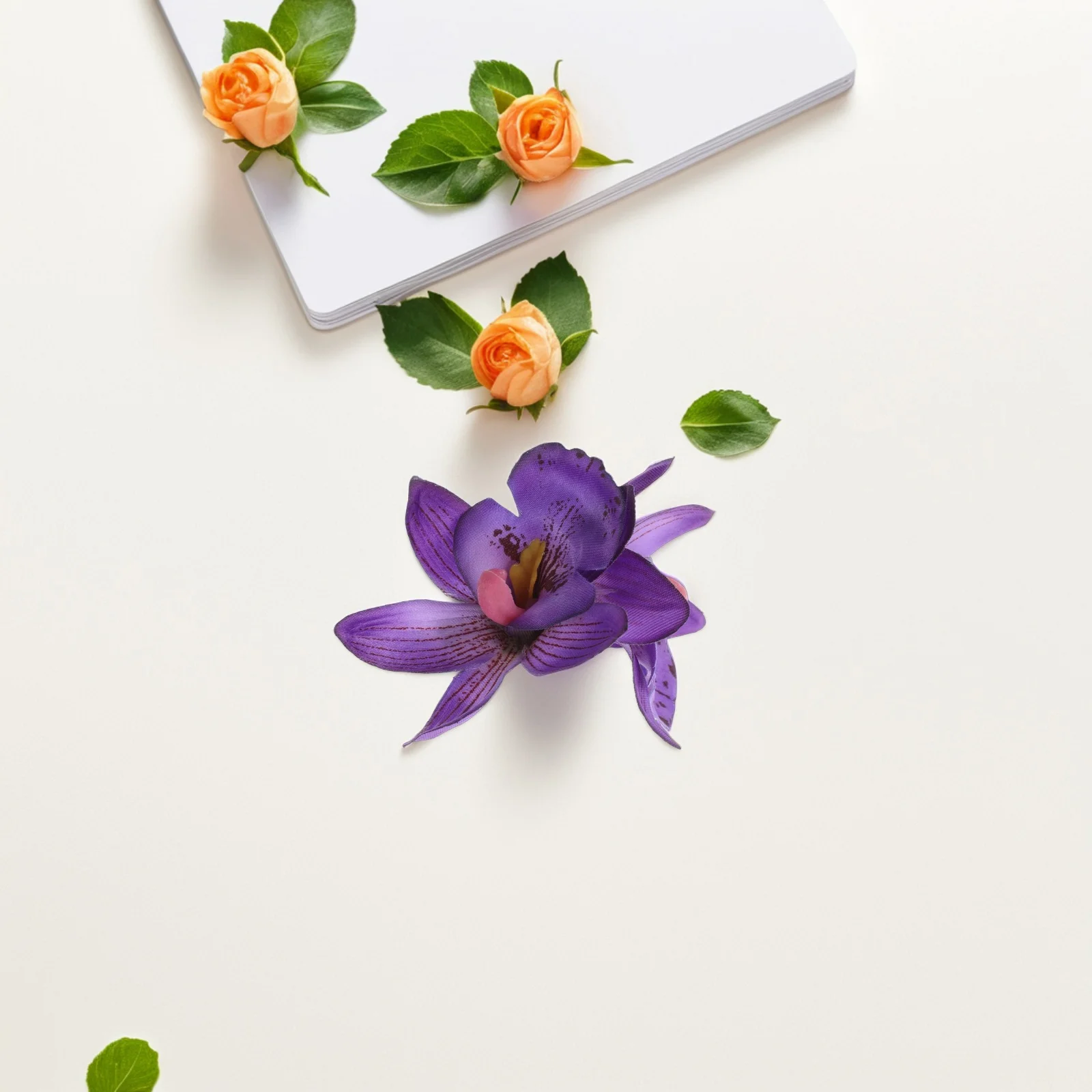 

Flower Hairpin Clip Women Purple Orchid Accessories Durable Material Versatile Use Photoshoots Parties Hair Flower