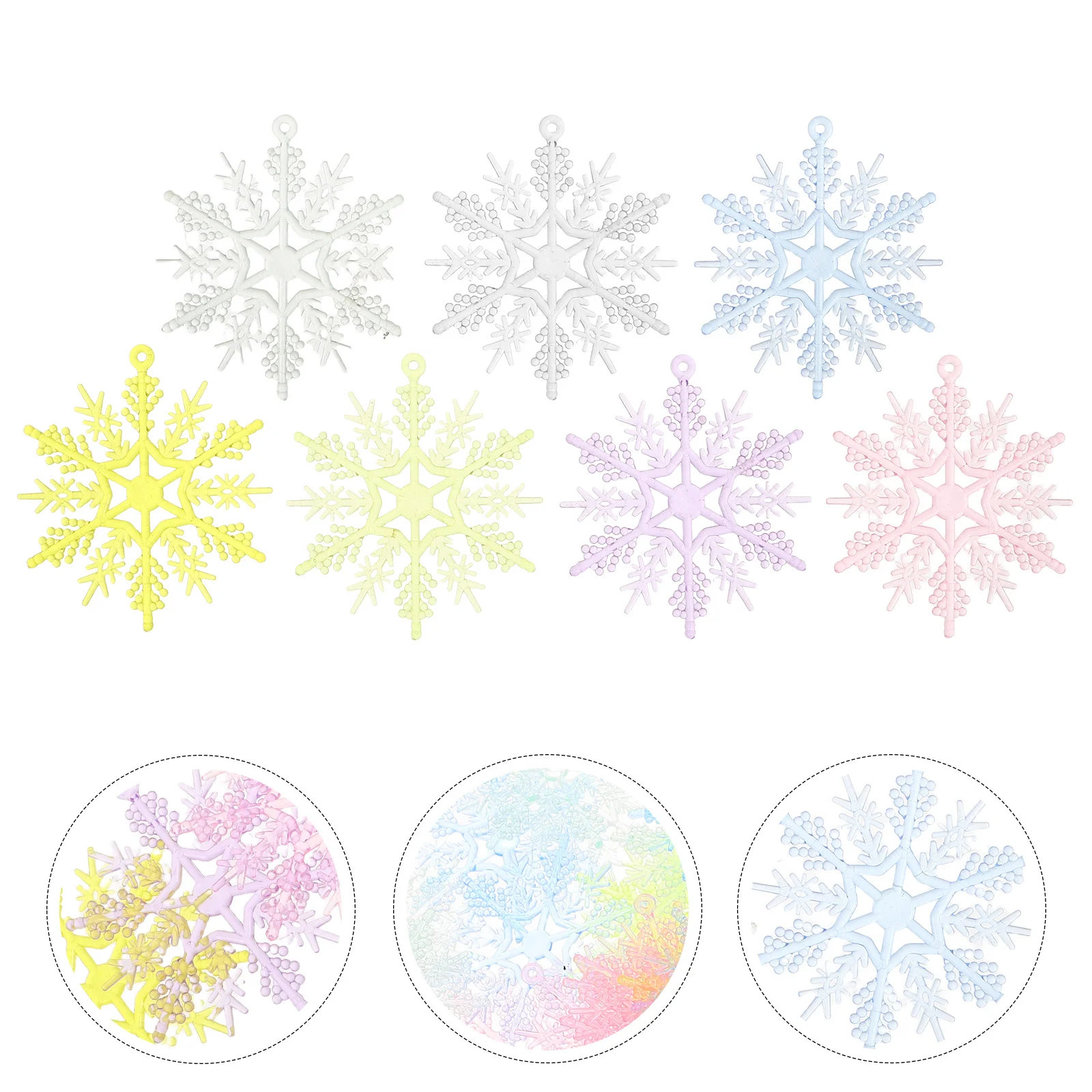 

70Pcs Christmas Snowflake Pendants: Lightweight Plastic Snowflake Ornaments for Tree Decorations Winter