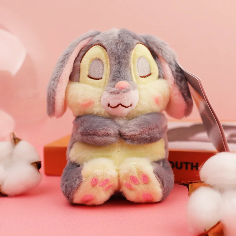 14cm kawaii disney bambi thumper e miss coelho chaveiro com brinquedo de pelúcia adorável coelho crianças plushie chaveiro anime pingente meninas