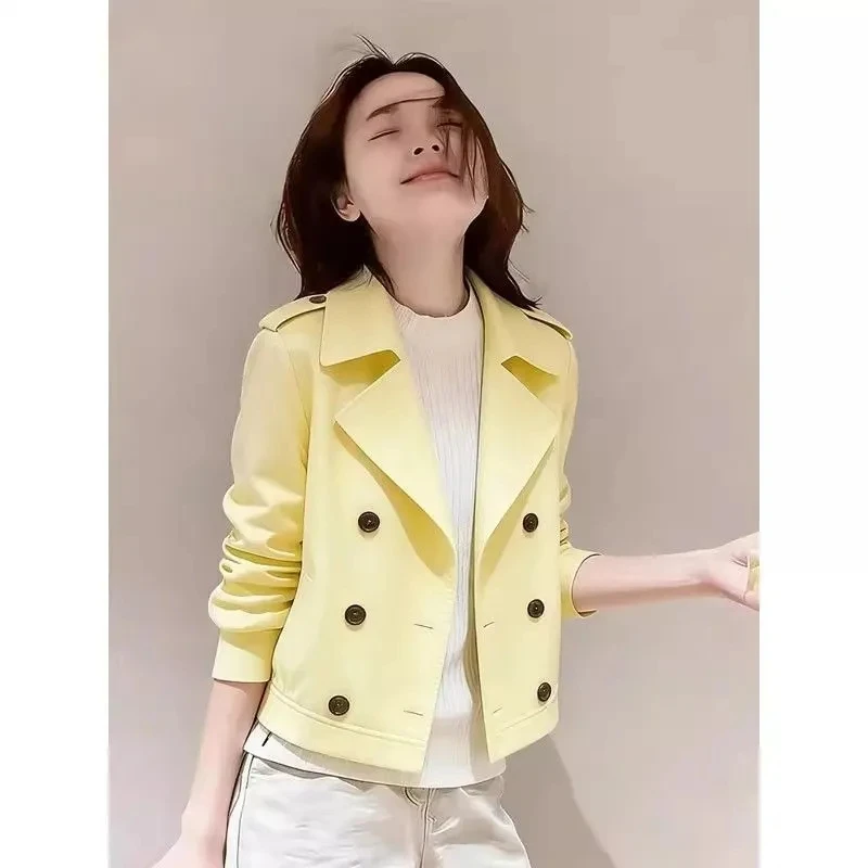 Women's Short Jacket 2026 Spring Autumn Lapel High-grade Short Ladies Coat Unique Beautiful Temperament Female Outerwear