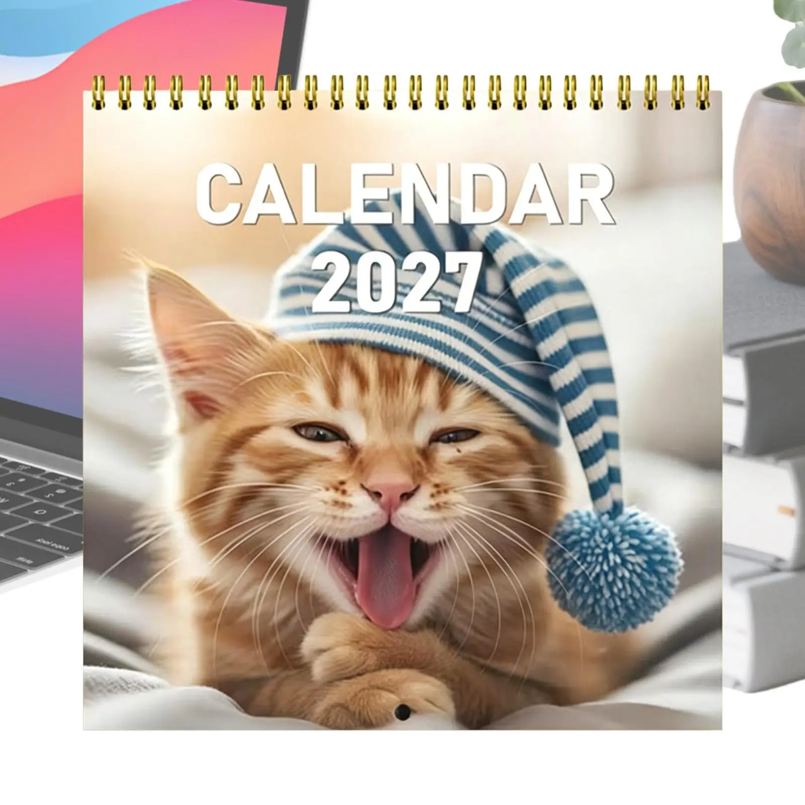 

Cat Calendar 2027 Wall Funny Kitty Photo Schedule Planner cat themed Planning Calendar for Home Office School Dorm Living Room