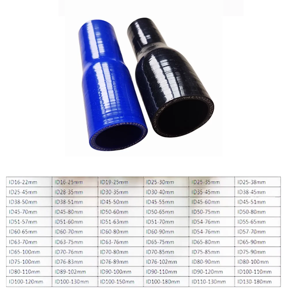 ID16to25-130to180mm Black Straight Silicone Reducer Hose Universal Silicone Hose Intercooler Turbo Intake Pipe Coolant Hose