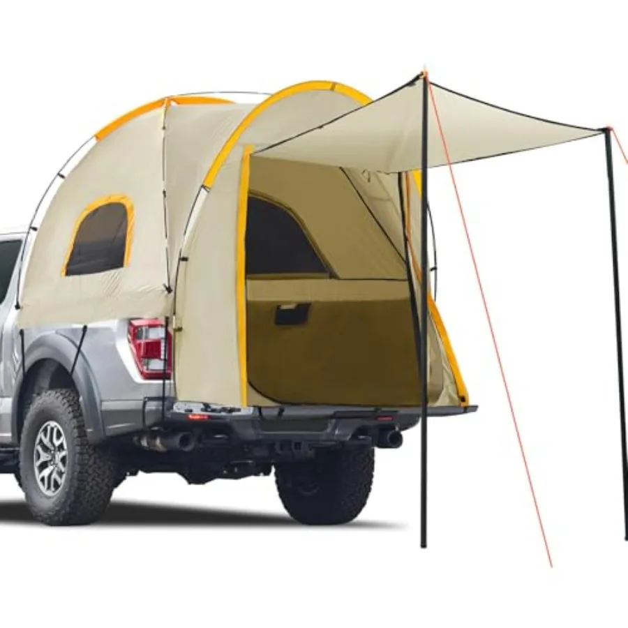 

Pickup Truck Tent with Awning Shade, Waterproof PU5000mm Oxford Fabric, Gray, for 5.5-6.3 FT Truck Bed, Camping Travel Outdoor
