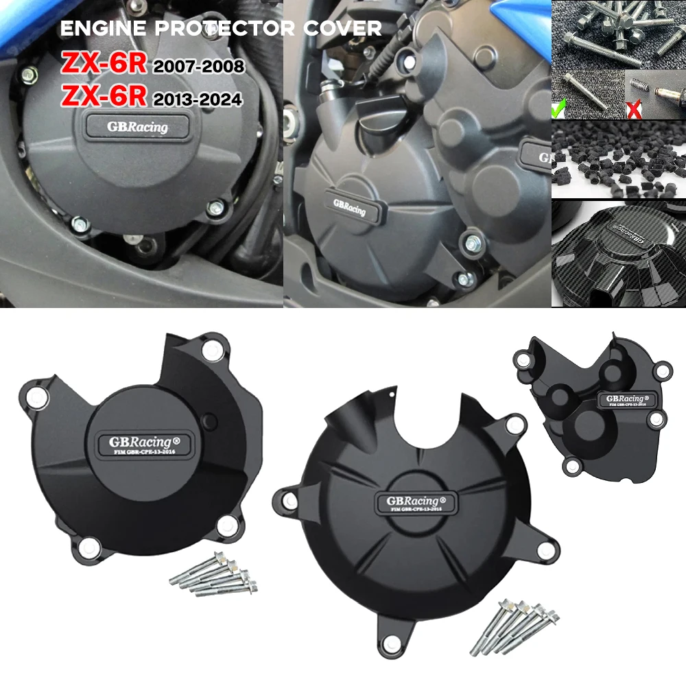 

KAWASAKI ZX6R Engine Cover Protection Case For Kawasaki ZX6R ZX-6R 2007 2008 2013-2023 Motorcycle Accessorie