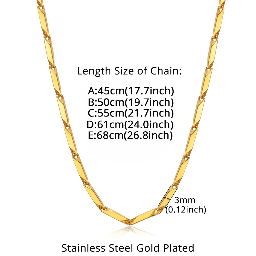 Gold Color Stainless Steel 3mm Irregular Link Chain Bracelets Necklace For Women Fashion Party Wedding Jewelry Sets Gifts