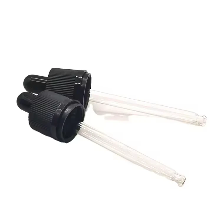 15 stks/partij Plastic Schroef Anti-diefstal Ring Cap Cover Zwart/Wit Lijm Hoofd Glazen Druppelaar Pipet Gebruikt voor 18/410 Flessen 5-100 ml