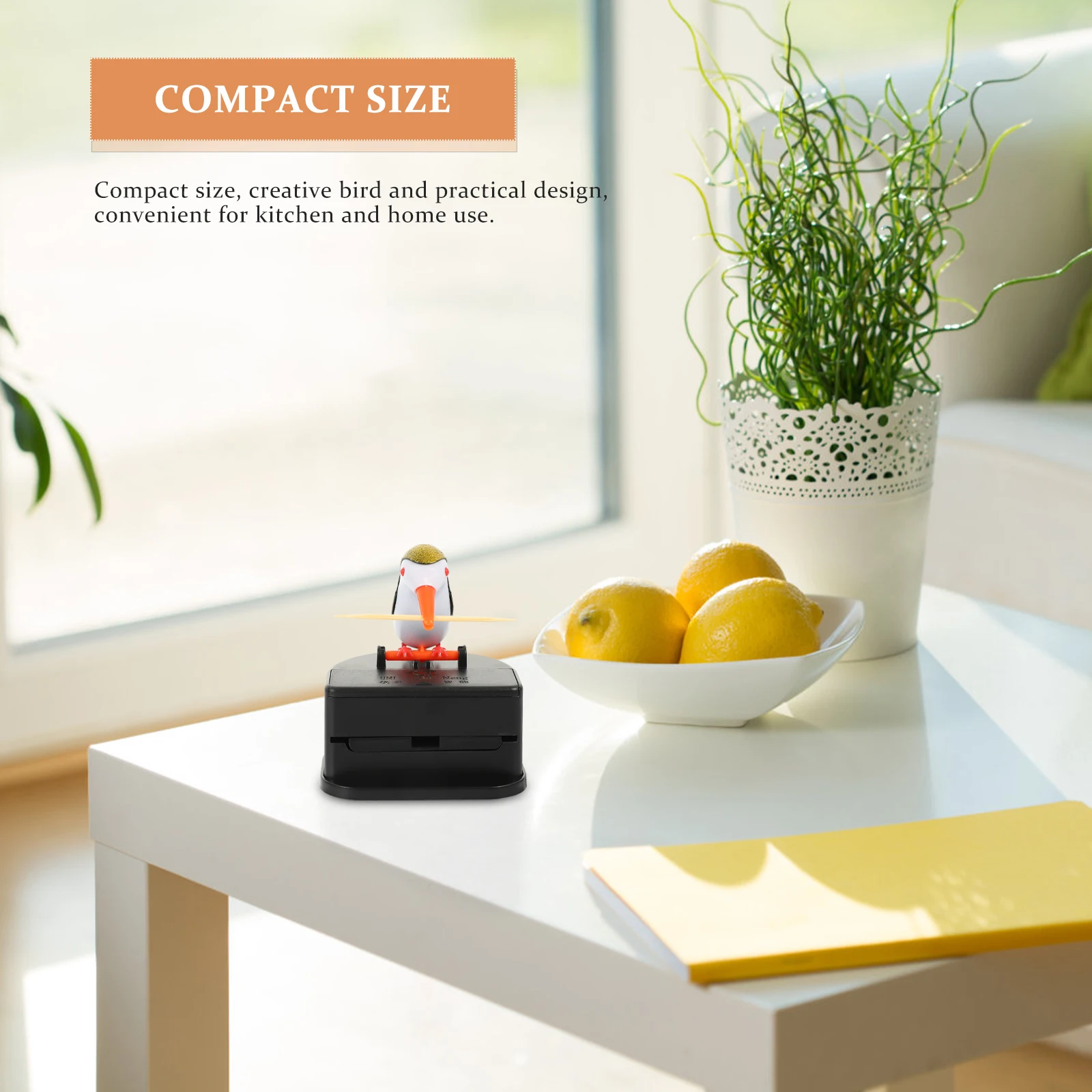 

Automatic Press Toothpick Dispenser Box For Home Kitchen Travel Compact Creative Bird Design Pop-Up Organizer Container Easy