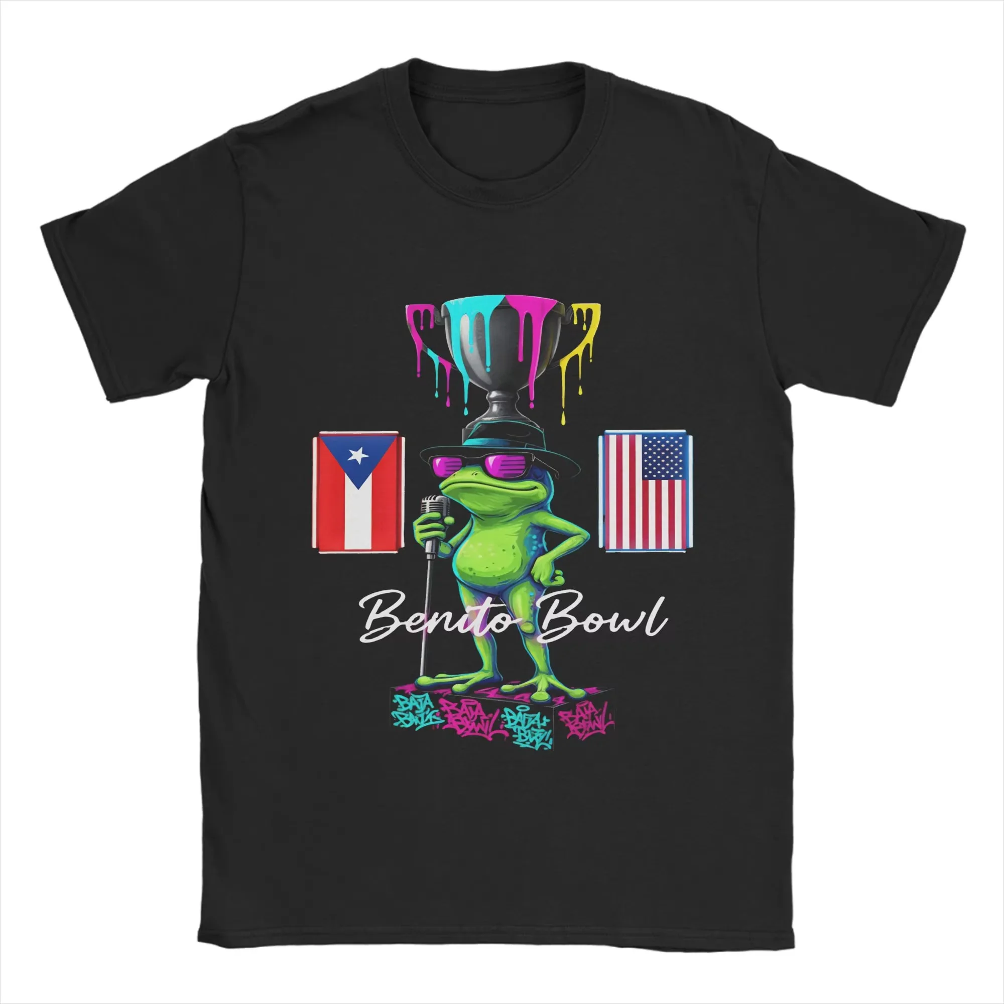 Camiseta Gráfica Bad Bunny Puerto Rico Sapo Concho para Hombre y Mujer, Manga Corta, Holgada, Estilo Y2K, Hip Hop, Moda Verano 2026