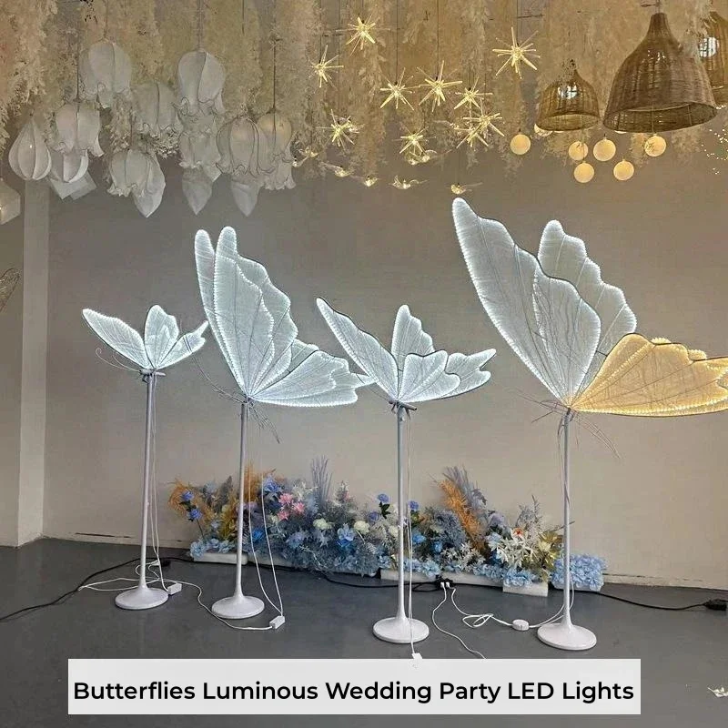 New Wedding Decoration Luminous Hall Ceiling Wing Pendant Stage Hotel Road Lead Led Light Prop Birthday Party Supplies