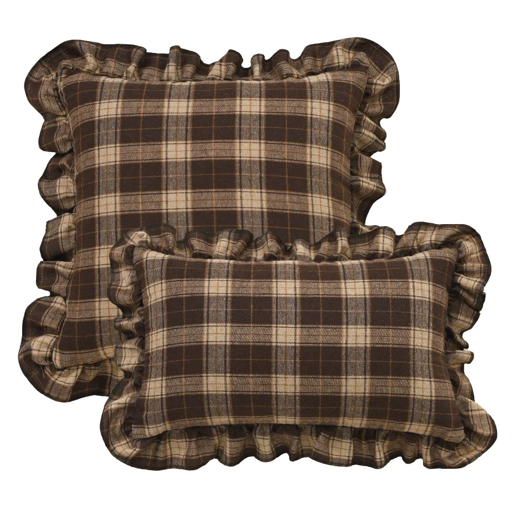 Checkered Cushion Cover Pillowcase with Ruffles Chair Sofa Home Decor Romantic Chic Pillow Cover for Bedding 45X45cm 30X50cm
