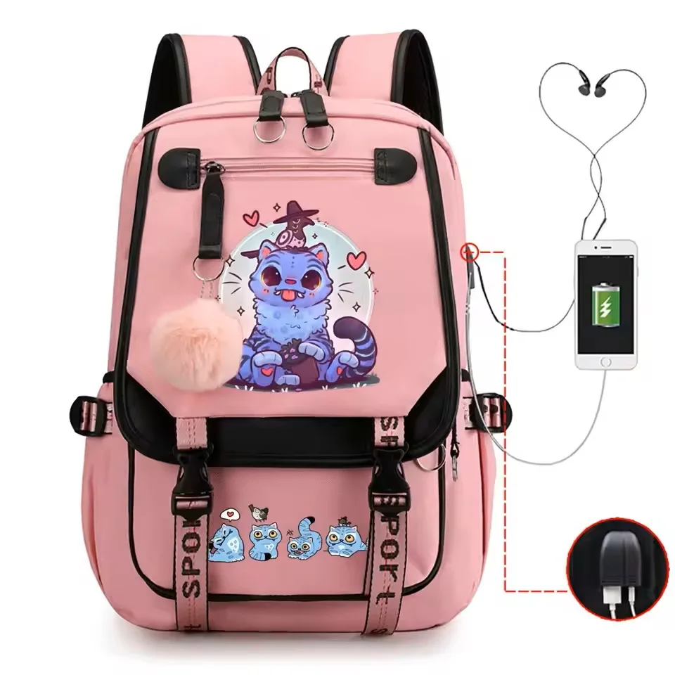 

New Female Fashion Kpop Demon Hunters Derpy Tiger College Backpack Hight Capacity Laptop School Bags Waterproof Travel Book Bag