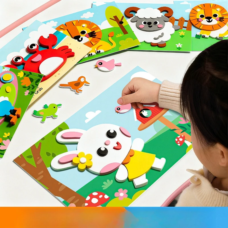 pacote-de-material-educacional-diy-para-pintura-em-adesivo-tridimensional-eva-para-criancas-producao-artesanal-em-jardim-de-infancia
