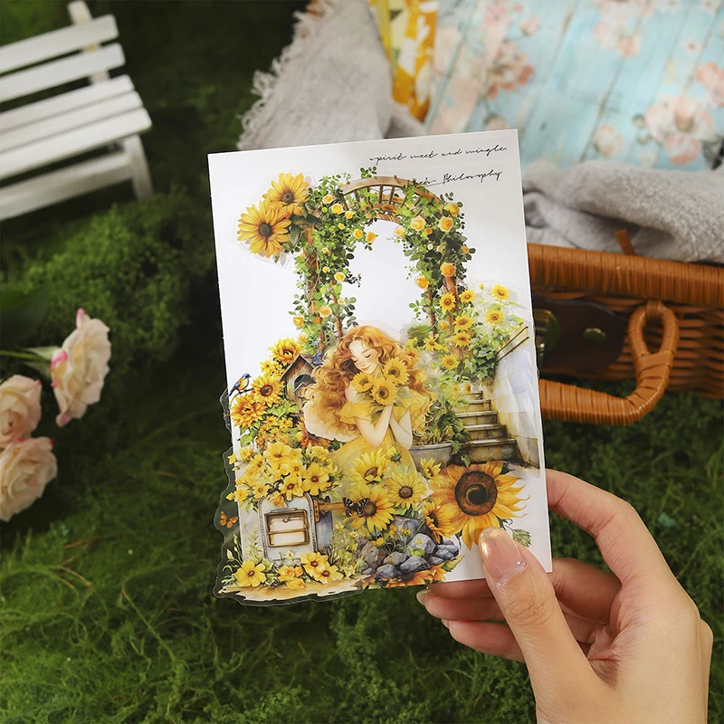 8Packs/Lot Bloem Workshop Story Series Retro Bericht Sticker