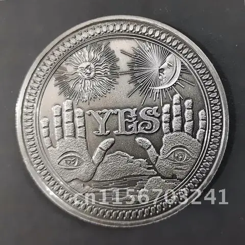 Prediction Decision Antique Make Gothic YES NO Ouija Souvenir Alloy Coin Double Sided Commemorative Collection Lucky Dollar Coin