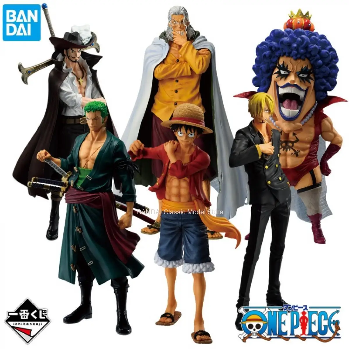 

Original BANDAI Ichiban Kuji One Piece Monkey D Luffy Roronoa Zoro Sanji Dracule Mihawk Emporio Ivankov Silvers Rayleigh Figures