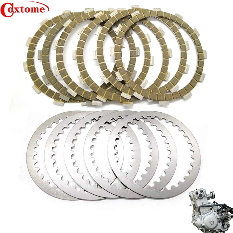 NC250 Parts Engine Clutch Friction Plate Wooden Motorcycle Steel set For Zongshen 177mm NC250 250CC Accessories Kayo K6 T6 BSE