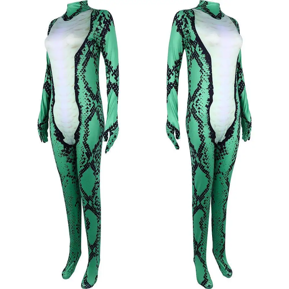 Traje de performance de cosplay de animal impresso em 3D Traje apertado Desempenho de palco loween Beasan Role-plang Faionable Women'...