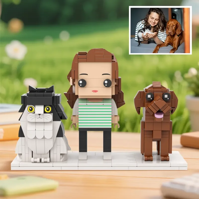 

Custom Building Blocks Full Body Brick Figures Personalized Cat And Dog Gift Character