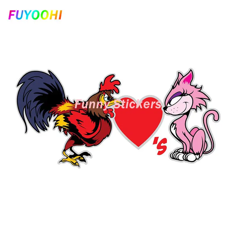 FUYOOHI Play Stickers Funny Cock Love Pussy Car Sticker Fuel Tank Cap Decal Cartoon Car Styling Waterproof Car Accessories