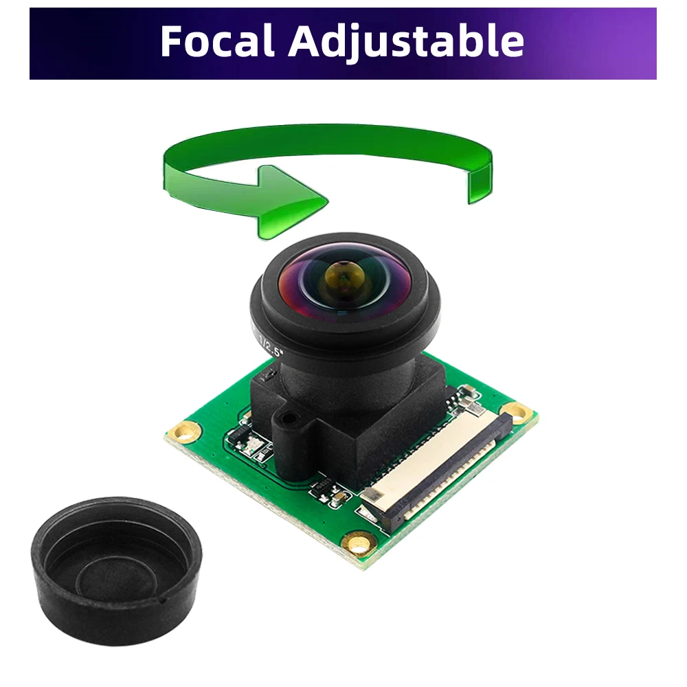 Raspberry Pi Camera 175 Degree OV5647 Sensor 5MP Cameras Module Wide Angle Fisheye Lens for Pi 5 / 4B / 3B+ / 3B / Zero 2 W 1.3