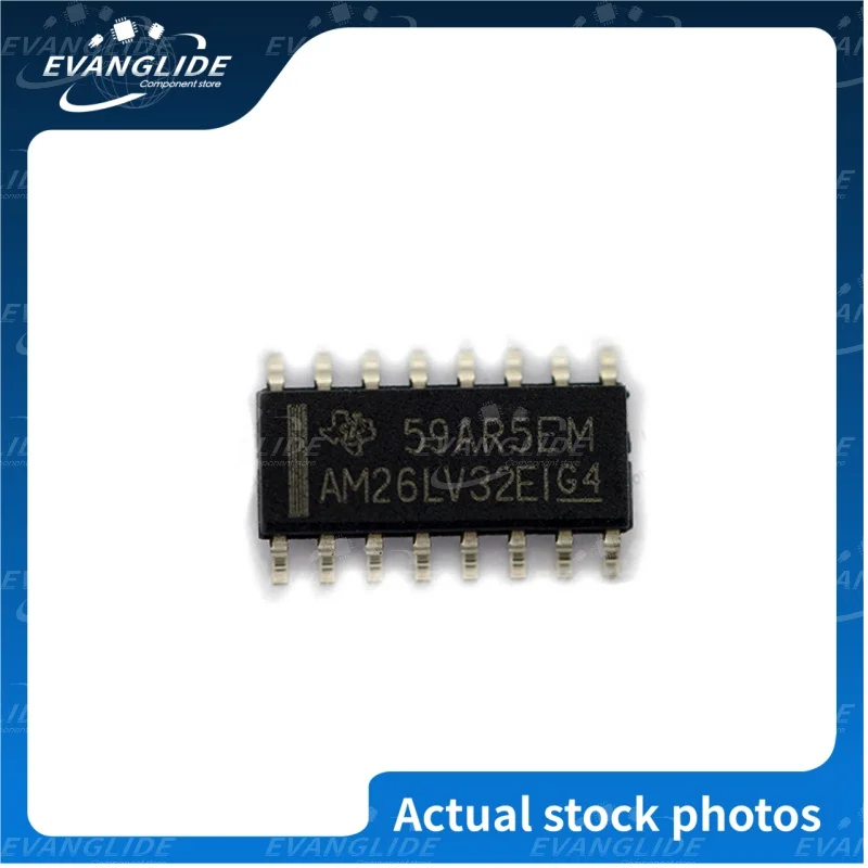 10 PSC/LOT AM26LV32EIDR Orginal & New  RS-422 Interface IC LoVltg Hi-Sp Quad Di ff Line Drvr