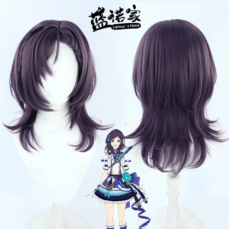 

Virtual YouTube Vtuber Aiba Hatsuharu Cosplay Wig Halloween Carnival Party Props Synthetic Hair Heat Resistant Fiber + Wig Cap
