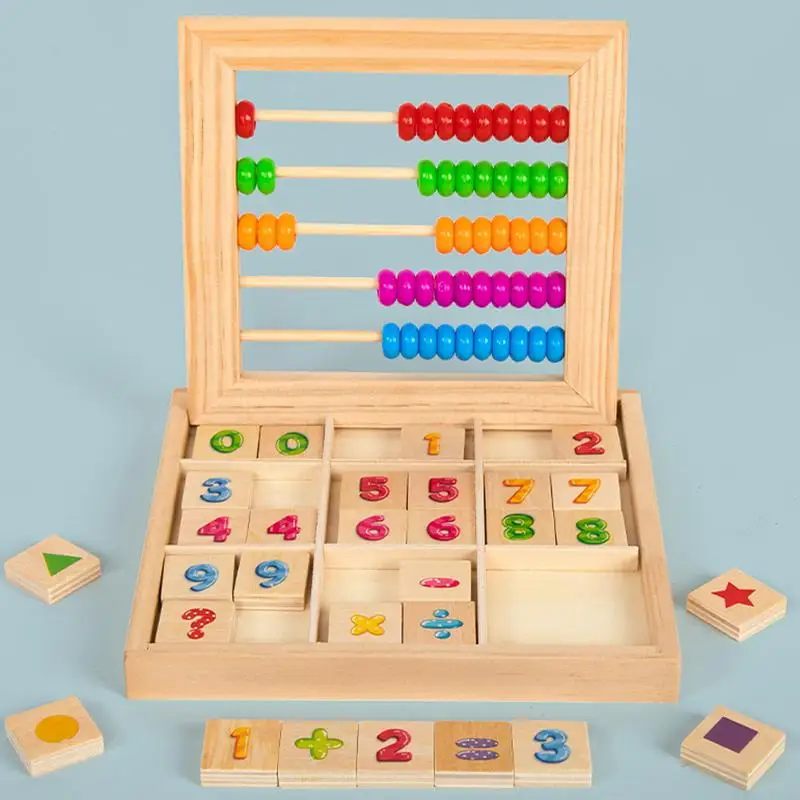 Wooden Abacus 2-in-1 Educational Mini Rainbow Abacus Wood Bead Toy Learning & Education Toys Math Learning Toys Preschool