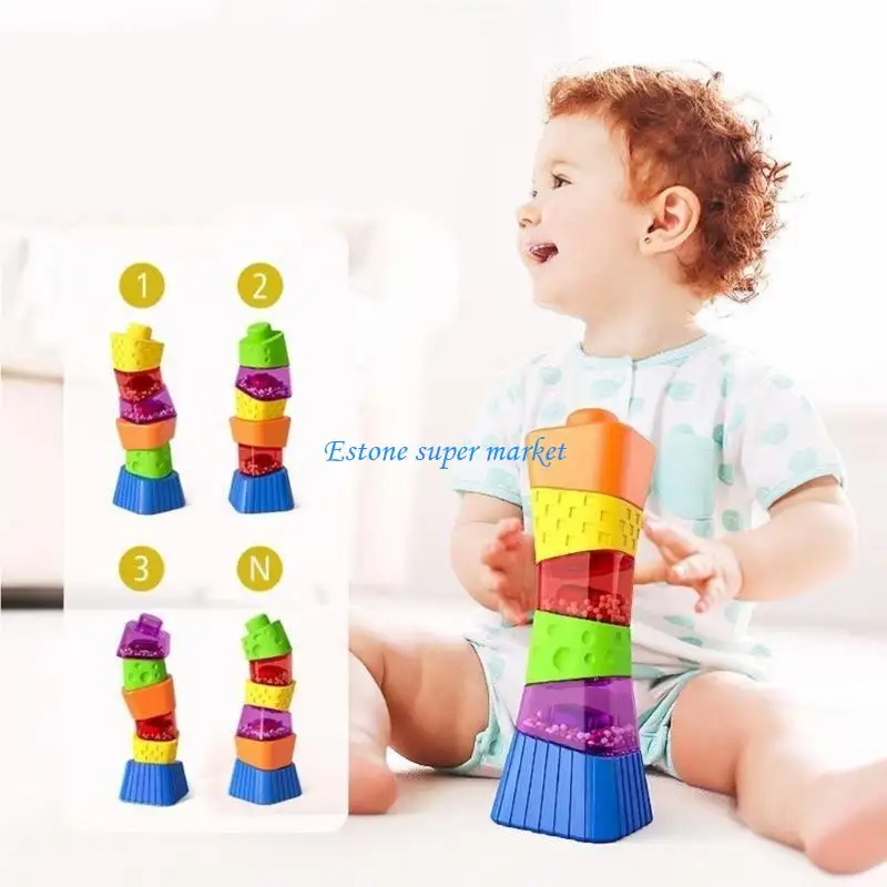 090B Criança Criando Educacional Education Blocks Irregular Blocks Blocos brinquedo para crianças empilhando o brinquedo