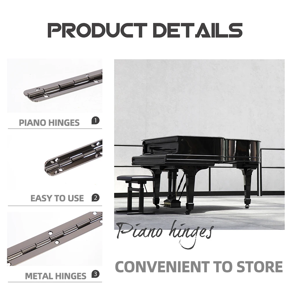 

5 pcs Metal Piano Heavy Duty Flush For Wood Box Cabinet Door Long Continuous Iron Hinges Wood Crafts Storage Boxes Replacement