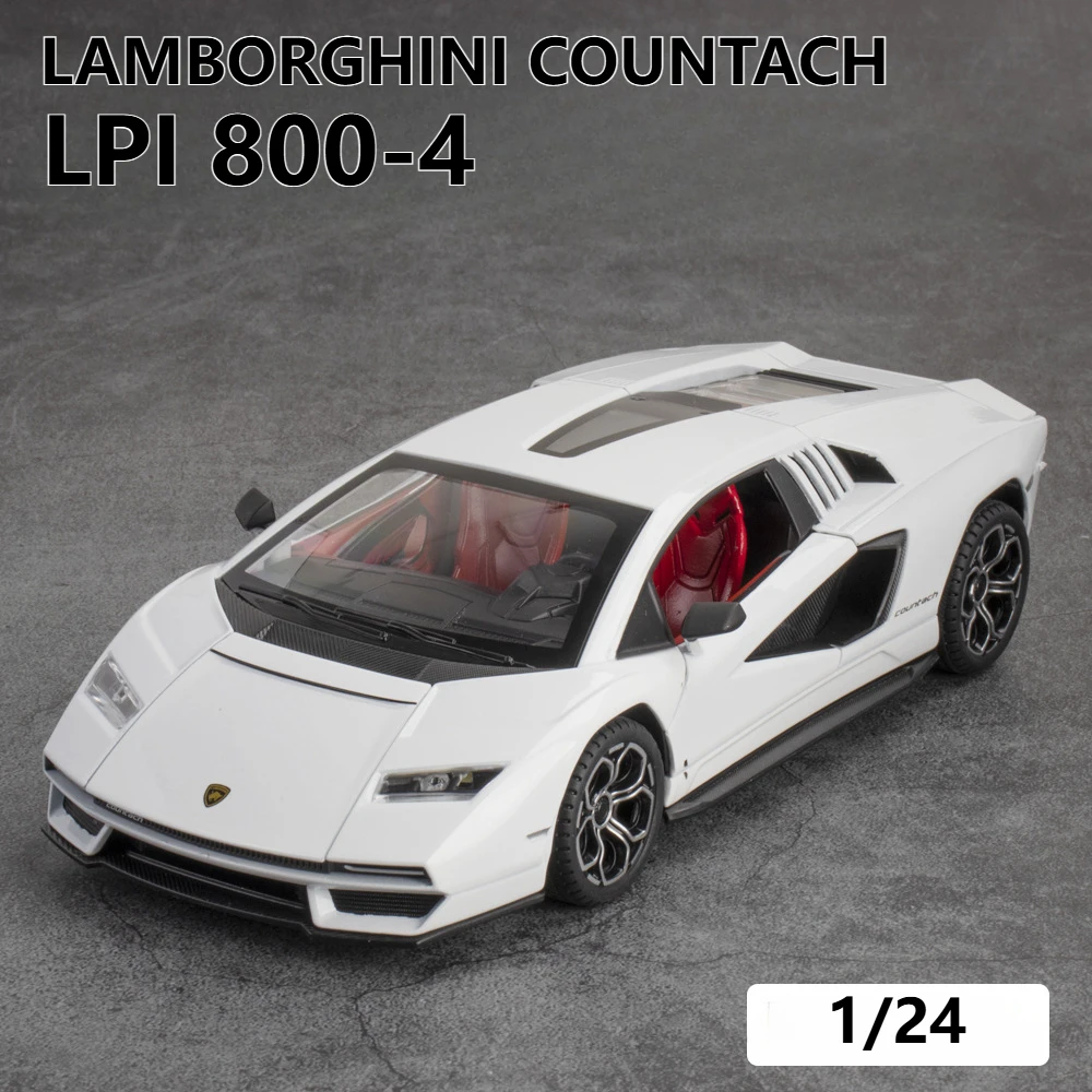 

1:24 Lamborghini Countach LPI 800-4 модель автомобиля из сплава, литая под давлением автомобильная звуковая подсветка, коллекция автомобилей для любителей, детский подарок на день рождения, металлические игрушки