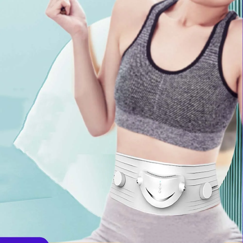 Smart Warm Palace Belt Relief Waist Pain Cramps Vibrating Abdominal Massager Electric Waist Belt Device Menstrual Heating Pad